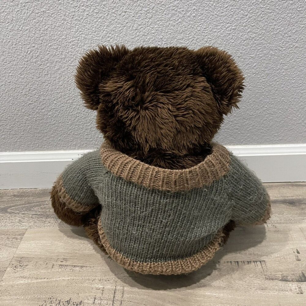 Vintage 1989 Bear Force of America US Army Teddy Bear Plush Brown Shaggy Sweater - Picture 3 of 5